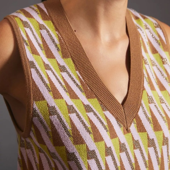 Maeve Vera Jacquard Sweater Vest Size L - Picture 6 of 10